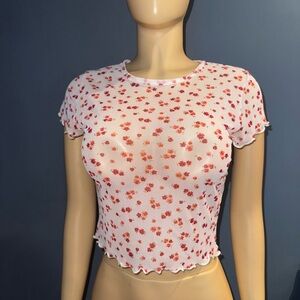 Altar'd State Pink Floral Crop Top